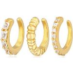 Goldene Elli Ear Cuffs & Ohrklemmen aus Silber für Damen 3-teilig 