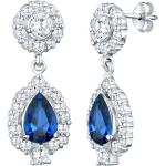 Blaue Elegante Elli Tropfen Ohrringe aus Kristall mit Zirkonia für Damen 