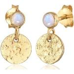 Goldene Vintage Elli Ohrhänger aus Silber mit Mondstein für Damen 
