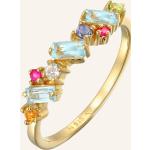 Goldene Elegante Elli Peridot Ringe vergoldet mit Saphir für Damen Größe 54 