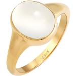 Goldene Elegante Elli Mondstein Ringe aus Silber mit Mondstein für Damen Größe 58 