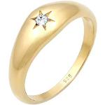 Reduzierte Goldene Sterne Elegante Elli Goldringe vergoldet aus Gold handgemacht für Damen Größe 56 
