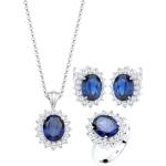 Royalblauer Eleganter Elli Silberschmuck aus Silber mit Zirkonia für Damen 