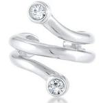 Silberne Elli Ear Cuffs & Ohrklemmen aus Silber mit Diamant für Damen 