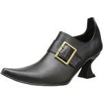 Schwarze Kostüm Schuhe mit Reißverschluss aus PU für Damen Größe 38 mit Absatzhöhe 5cm bis 7cm 