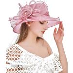 Rosa Elegante Sonnenhüte aus Organza für Damen Einheitsgröße Große Größen für die Braut für den für den Sommer 