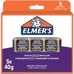Elmer's lila Klebestift | trocknet klar | für den Schulbedarf & Bastelarbeiten | auswaschbar & kinderfreundlich | 40 g | 5 Stück