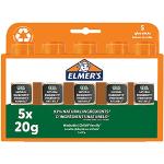 Elmer's ökologische Klebestifte | 93 % natürliche Inhaltsstoffe | perfekt für Schule und Bastelarbeiten | auswaschbar und kinderfreundlich | 20 g | 5 Stück