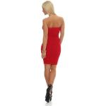 Rote Ärmellose Unifarbene Casual eloModa Mini Minikleider & kurze Kleider aus Polyester enganliegend für Damen Übergrößen 