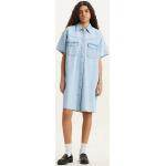 Reduzierte Blaue Oversize LEVI'S Damenjeanshemden mit Knopf aus Denim Größe M 