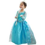 ELSA & ANNA Prinzessin Kleid Mädchen – Eiskönigin – Prinzessinnenkostüm – Mädchen Kleid für Partys, Geburtstage, Fasching, Karneval und Halloween – Prinzessin Kostüm Mädchen – 2-3 Jahre (Dress206)