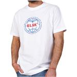 Reduzierte Weiße Langärmelige Elsk Bio T-Shirts aus Baumwolle für Herren Größe S 