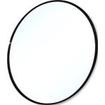 Schwarze Runde Badspiegel & Badezimmerspiegel 100 cm aus Sisal 