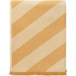 Gelbe Gestreifte Skandinavische Kuscheldecken & Wohndecken aus Wolle 130x190 Breite 100-150cm, Höhe 100-150cm, Tiefe 100-150cm 