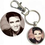 Silberne Elvis Presley Schlüsselanhänger & Taschenanhänger aus Rosegold für Herren 