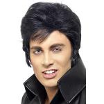 Schwarze Smiffys Elvis Presley Faschingsperücken & Karnevalsperücken aus Polyester Einheitsgröße 