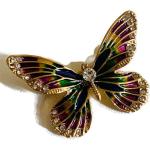 Goldene Schmetterling Broschen mit Insekten-Motiv aus Emaille mit Strass 