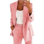 Reduzierte Rosa Unifarbene Business Damenhosenanzüge Größe XXL 2-teilig 