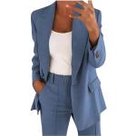 Reduzierte Himmelblaue Unifarbene Business Damenhosenanzüge Größe M 2-teilig 