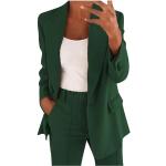 Grüne Unifarbene Business Damenhosenanzüge Größe 4 XL 2-teilig zur Hochzeit für den für den Herbst 