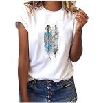 Silberne Casual Kurzärmelige Rundhals-Ausschnitt T-Shirts mit Schmetterlingsmotiv für Damen Größe M für den für den Sommer 