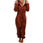 Unifarbene Elegante Langärmelige Sesamstraße Pyjamas lang mit Reißverschluss aus Fleece mit Kapuze für Damen Größe 5 XL Weihnachten für den für den Winter 