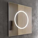 Silberne Emco Runde Lichtspiegel & Leuchtspiegel 45 cm aus Aluminium 