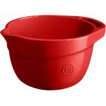 Rote Emile Henry Rührschüsseln & Rührbecher aus Keramik 