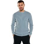 Reduzierte Hellblaue emilio adani Rundhals-Ausschnitt Rundhals-Pullover aus Baumwolle für Herren Größe XL 