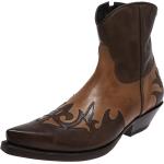 Braune Cowboy-Boots & Cowboystiefeletten mit Reißverschluss in Normalweite aus Leder für Herren Größe 39 mit Absatzhöhe 3cm bis 5cm 