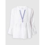 Reduzierte Weiße Langärmelige Emily Van den Bergh Peplum-Shirts & Schößchen-Shirts aus Leinen für Damen Größe L 