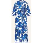 Blaue Kurzärmelige Emily Van den Bergh Freizeitkleider aus Viskose für Damen Größe S 
