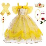 Gelbe Blumenmuster Die Schöne und das Biest Belle Prinzessin-Kostüme für Kinder 