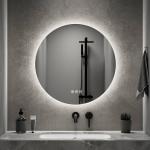 Antibeschlag LED Badspiegel oval mit Lichtwechsel + schwarzem Rahmen –  HOKO-Style
