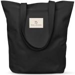 Schwarze Stofftaschen & Jutetaschen mit Reißverschluss aus Baumwolle klappbar für Damen 