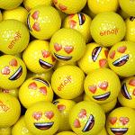 Emoji Erwachsene Golfbälle 48er Set neuartige Herz-Augen, Gelb, 48, EMGBB002#12-48PK