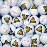 Emoji Erwachsene Golfbälle 48er Set neuartige Poop, Weiß, 48, EMGBB006#07-48PK