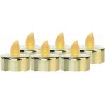 Goldene LED Kerzen mit beweglicher Flamme 6-teilig 
