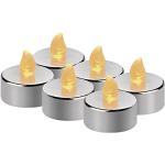 Silberne Moderne LED Kerzen mit beweglicher Flamme 6-teilig 