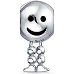 Silberne Bling Jewelry Emoji Smiley Beads aus Silber für Damen 