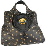 Schwarze Happy Rain Emoji Einkaufstaschen & Shopping Bags aus Polyester wiederverwendbar klein 