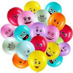 Bunte Emoji Smiley Luftballons 100-teilig 