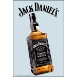 empireposter Jack Daniels Whiskey Flasche 2 - Bedruckter Spiegel mit Kunststoff Rahmen in Holzoptik, Kult-Spiegel - Grösse 20x30 cm