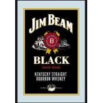 empireposter Jim Beam - Black Logo - Bedruckter Spiegel mit Kunststoff Rahmen, Kult-Spiegel - Grösse 20x30 cm