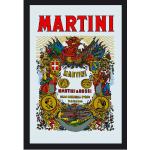 empireposter Martini - Bedruckter Spiegel mit Kunststoff Rahmen in Holzoptik, Kult-Spiegel - Grösse 20x30 cm