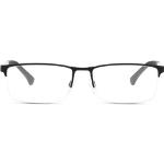 Schwarze Armani Emporio Armani Rechteckige Brillenfassungen aus Metall für Herren 