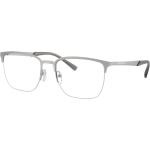 Silberne Armani Emporio Armani Runde Brillenfassungen aus Metall für Herren 