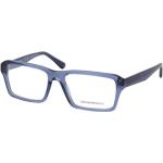 Blaue Armani Emporio Armani Rechteckige Kunststoffbrillengestelle für Herren 