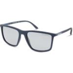 Blaue Armani Emporio Armani Rechteckige Rechteckige Sonnenbrillen aus Kunststoff für Herren 
