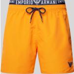 Orange Unifarbene Armani Emporio Armani Herrenbadehosen aus Polyester Übergrößen 
